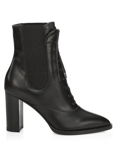 Shop Gianvito Rossi Women's Dresda Lace-up Leather Chelsea Boots In Black
