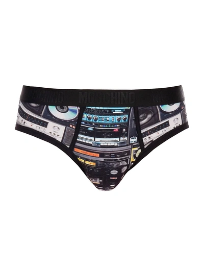 Shop Moschino Men's Stereo Graphic Print Briefs In Neutral