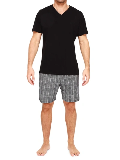 Shop Hom Vincent 2-piece T-shirt & Shorts Pajama Set In Black