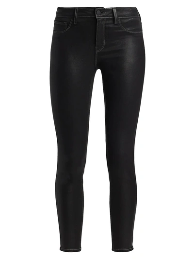 Shop L Agence Marguerite High-rise Skinny Jeans In Noir Contrast Coated