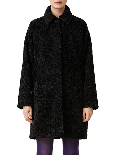 Shop Jane Post Women's Jane Faux-fur Teddy Coat In Black