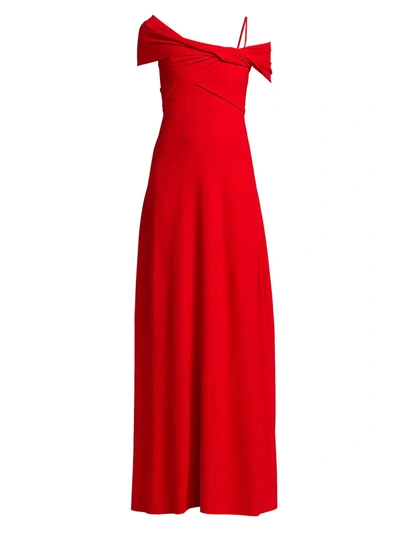Shop Giambattista Valli Off-the-shoulder Wrapped Gown In Red