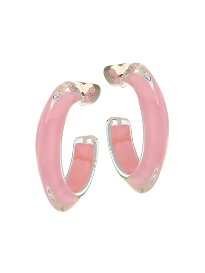 Shop Alison Lou Women's 14k Goldplated & Lucite Small Jelly Hoop Earrings In Dusty Rose