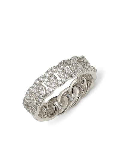 Shop Adriana Orsini Rhodium-plated Silver & Cubic Zirconia Curb Ring