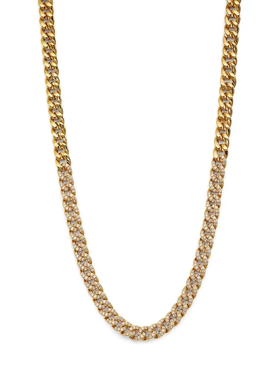 Shop Adriana Orsini Women's 18k Goldplated Silver & Cubic Zirconia Curb-link Collar Necklace