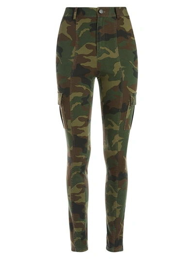 Shop Alice And Olivia Women's Keith Slim-fit Cargo Pants In Camo Girl