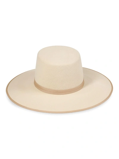 Shop Lack Of Color Rancher Wool Boater Hat In Ivory