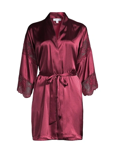 Shop In Bloom Women's Oh Darling Satin Robe In Fig Wine