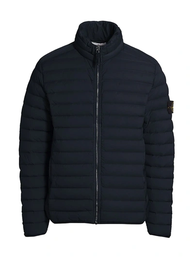 Shop Stone Island Men's Chambers Loom Quilted Jacket In Blue Marine