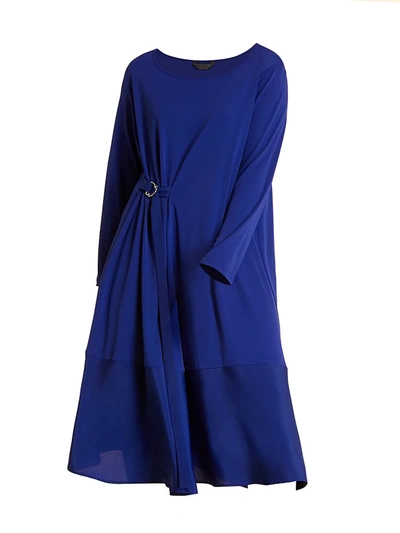 Shop Marina Rinaldi Ombra Jersey Midi Dress In Bluette