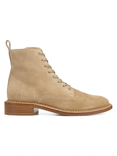 Shop Vince Cabria Suede Combat Boots In Sand