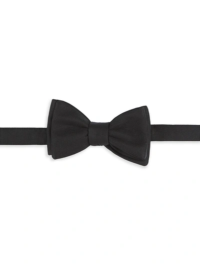 Shop Isaia Men's Grosgrain Bow Tie In Black