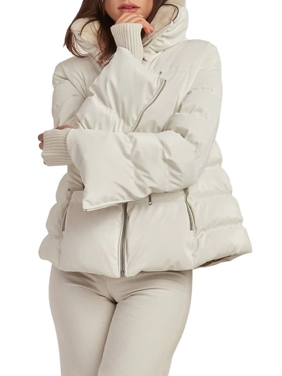 Shop Nicole Benisti Kensington Shearling-lined Puffer Jacket In Ivory