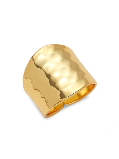 Shop Nest Women's Hammered 22k Goldplated Adjustable Dome Ring