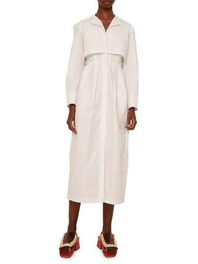 Shop Rosie Assoulin Layered Trench Day Dress In White