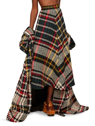Shop Rosie Assoulin Tartan A-line Midi Skirt In Jumbo Plaid