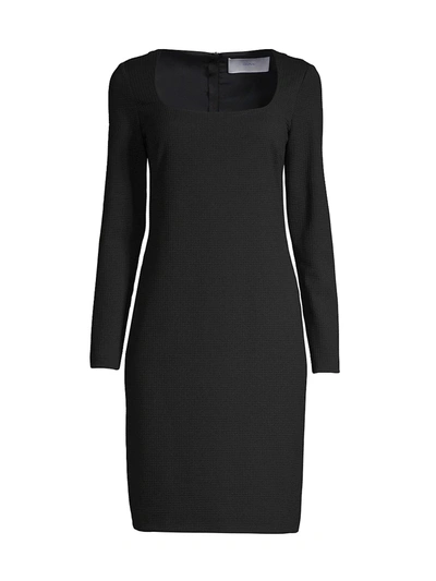 Shop Hugo Boss Women's Dineka Houndstooth Jersey Dress In Black