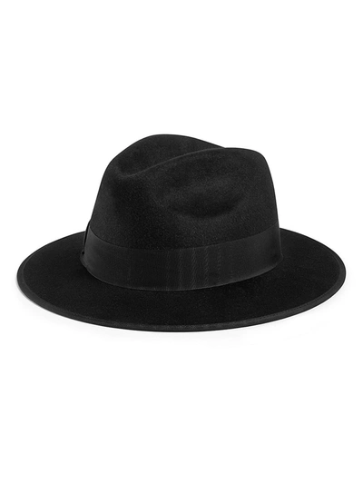 Shop Gucci Men's Bb Felt Fedora In Black