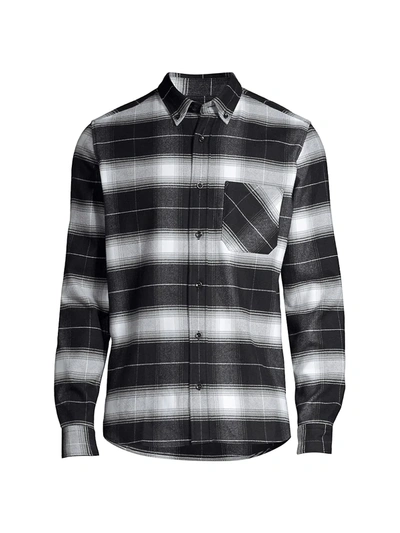 Shop Hugo Men's Ermann Glen Check Plaid Flannel Shirt In Black