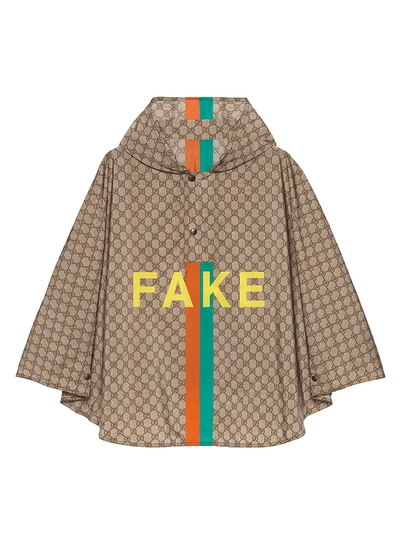 Shop Gucci Men's Fake/not Print Gg Nylon Cape - Sand Yellow - Size Medium