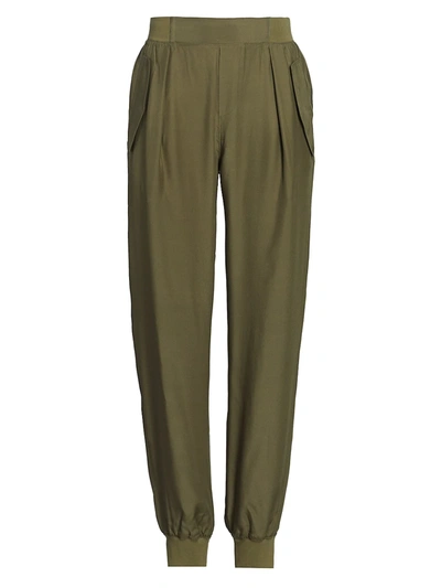Shop Atm Anthony Thomas Melillo Silk Utility Joggers In Army