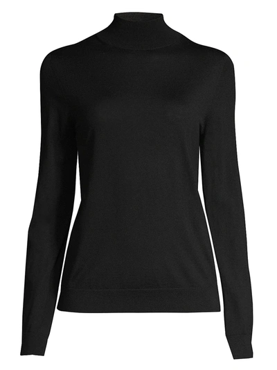 Shop Hugo Boss Faliana Superfine Merino Turtleneck Sweater In Black
