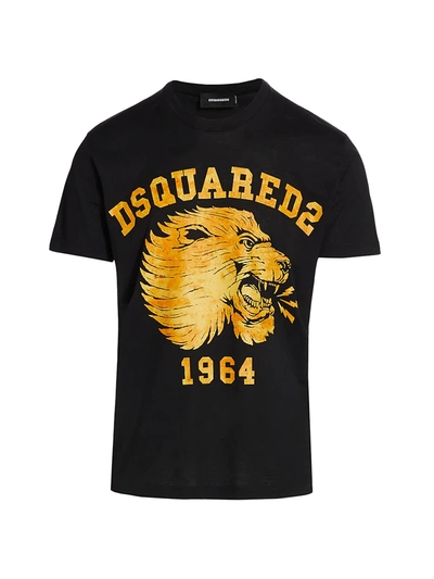 Shop Dsquared2 Men's Lion Logo Graphic T-shirt In Black