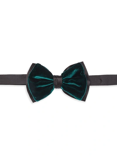 Shop Giorgio Armani Velvet Bow Tie In Green