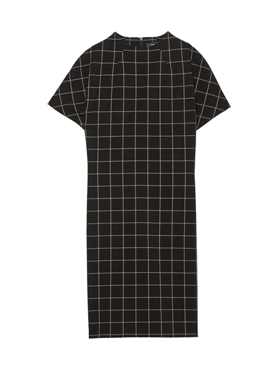 Shop Theory Women's Dolman Grid Shift Dress In Black Multi