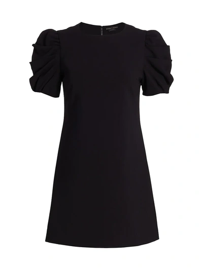 Shop Alice And Olivia Hanita Puff-sleeve Mini Dress In Black