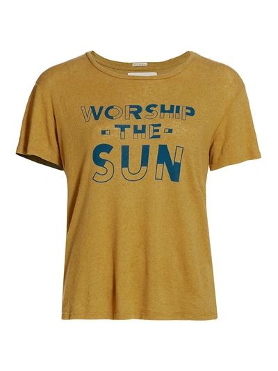Shop Mother Women's The Sinful "worship The Sun" T-shirt In Amber Green
