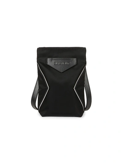 Shop Givenchy Antigona Leather Crossbody Phone Case In Black Grey