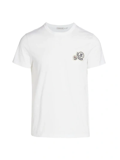 Shop Moncler Men's Maglia Logo Patch T-shirt In White