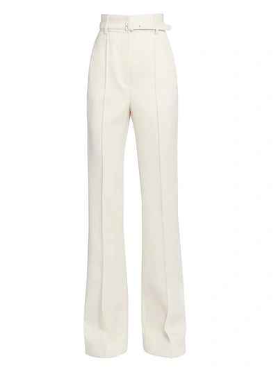 Shop Givenchy High-rise Flared Trousers In White