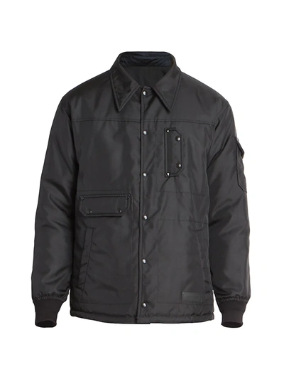 Shop Givenchy Men's Chain Reversible Nylon Jacket In Black