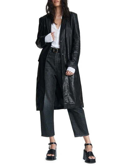 Shop Rag & Bone Trinity Leather Coat In Black