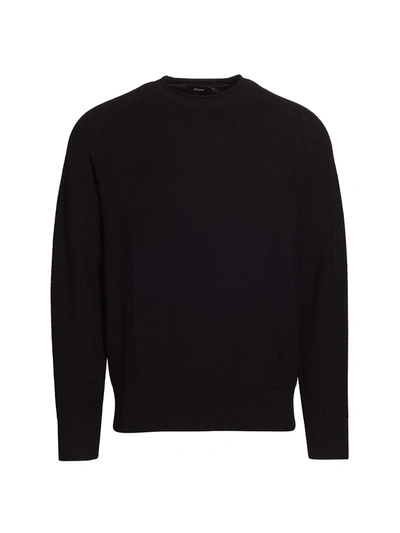 Shop Z Zegna Men's Merino Wool Chunky Knit Sweater In Black