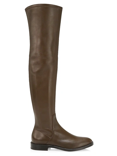 Shop Brunello Cucinelli Women's Over-the-knee Leather Boots In Fango