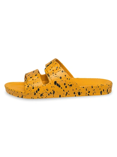 Shop Freedom Moses Splatter-print Two-strap Slides In Mikado