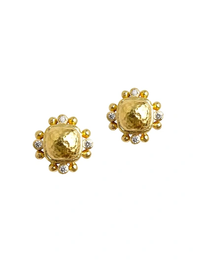 Shop Elizabeth Locke 19k Yellow Gold & Diamond Stud Earrings