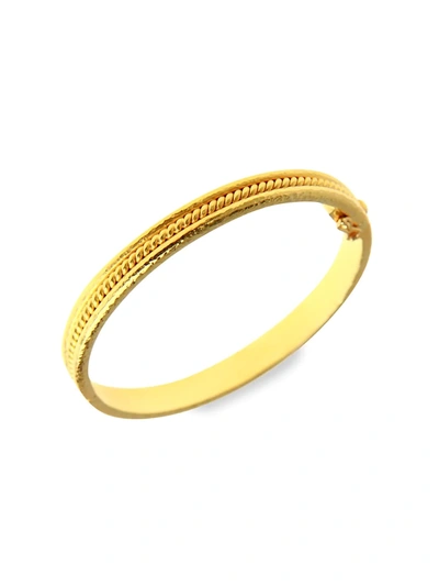 Shop Elizabeth Locke Hammered 19k Yellow Gold Thin Braided Bangle Bracelet