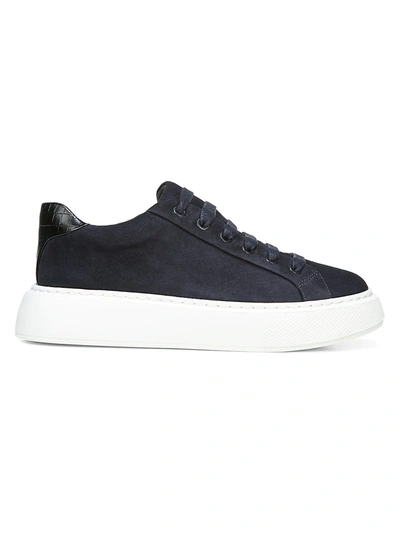 Shop Vince Women's Rhea Suede Platform Sneakers In Coastal Blue