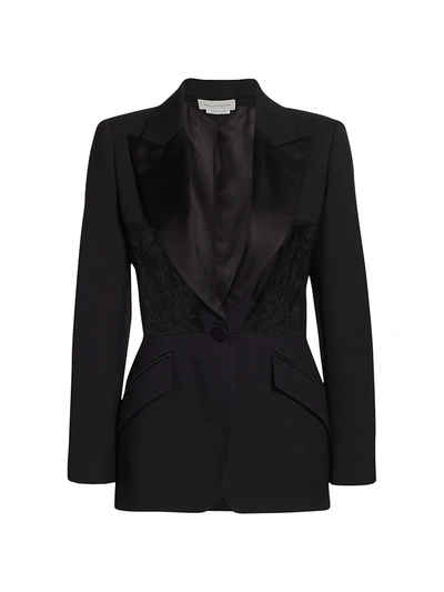 Shop Alexander Mcqueen Women's Corset Lace Jacket In Black