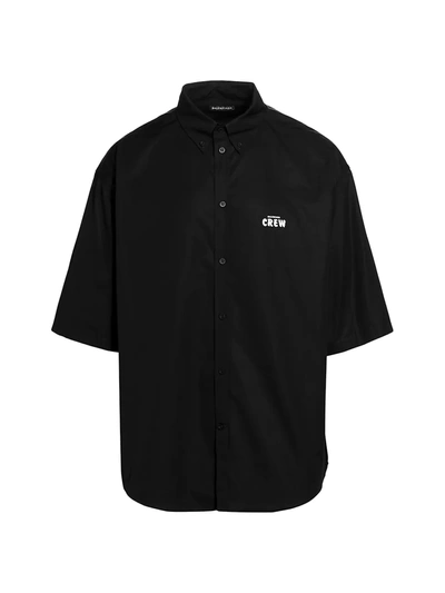Shop Balenciaga Graphic Crew Short-sleeve Shirt In Black