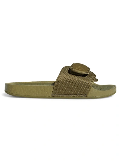 Shop Adidas Originals Men's Boost Slides In Olive