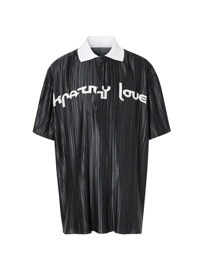 Shop Burberry Crazy Love Collared T-shirt In Black