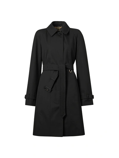 Shop Burberry Sipson A-line Gabardine Rain Coat In Black