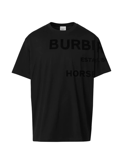 Shop Burberry Harlford Logo T-shirt In Black