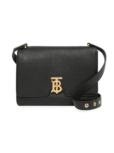 Shop Burberry Women's Medium Alice Tb Leather Shoulder Bag In Black