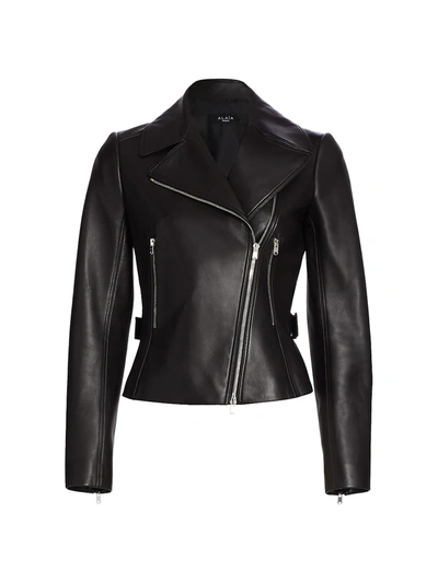 Shop Alaïa Edition 2003 Leather Biker Jacket In Noir